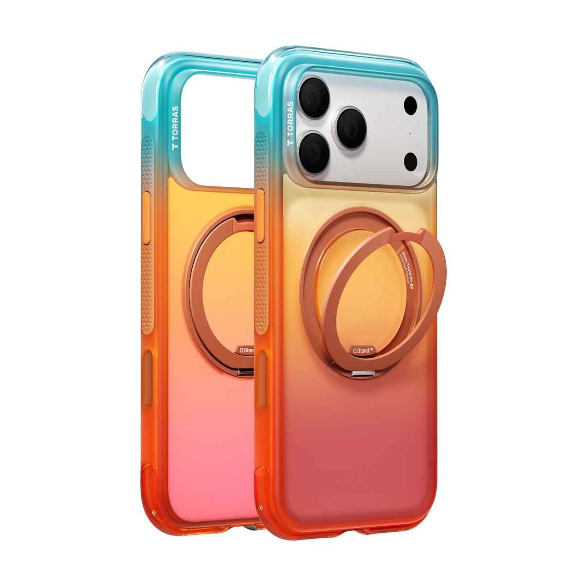 TORRAS Ostand O3 Air Summer Coastal Sunset – gradient MagSafe case with ring stand