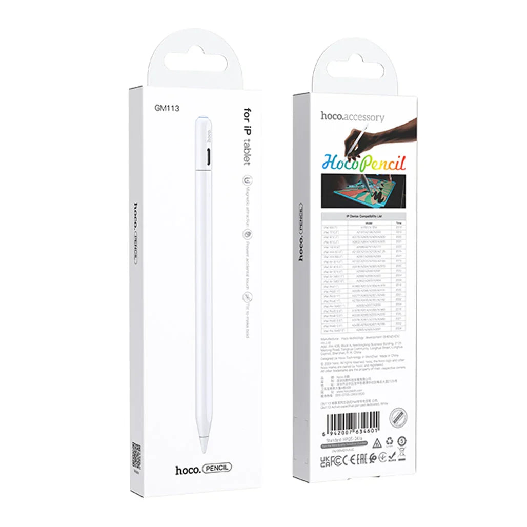 HOCO GM113 iPad stylus pen front view aluminum alloy