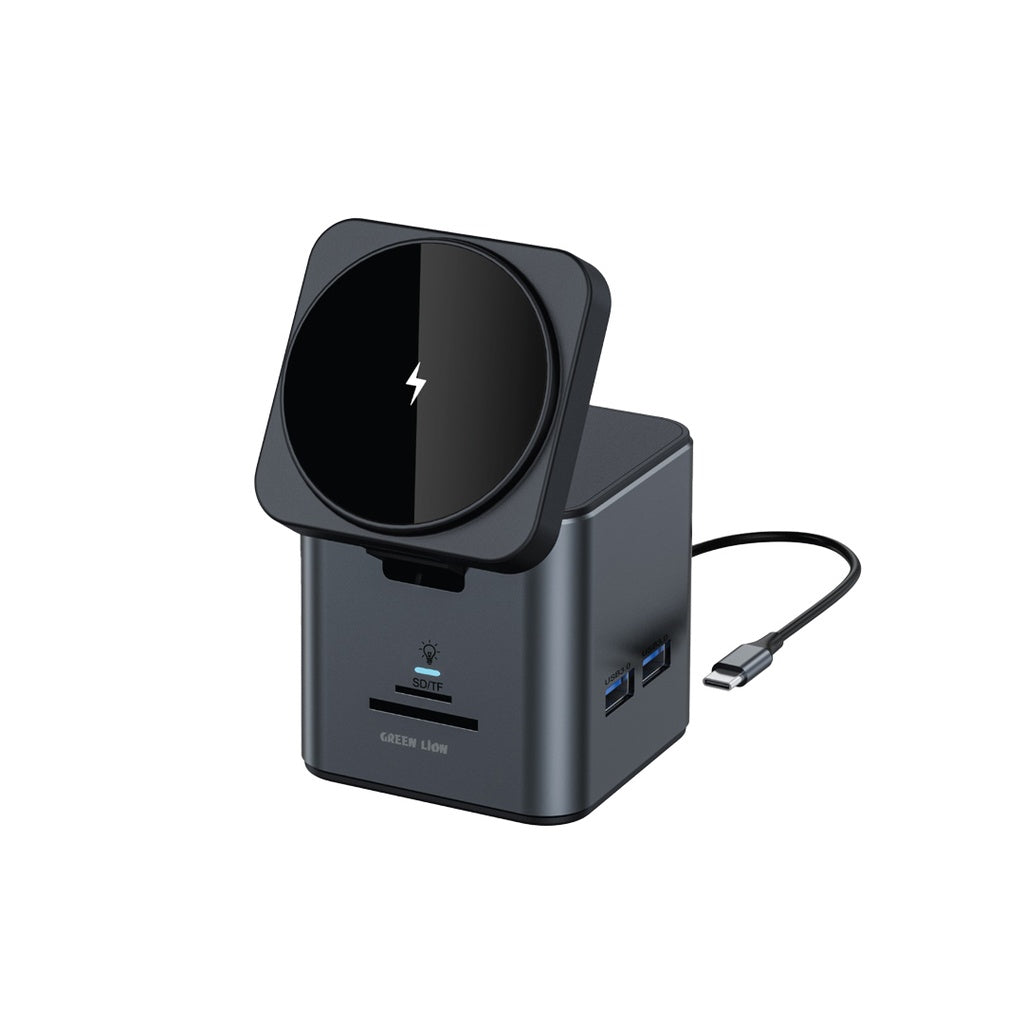 Green Lion 9-in-1 hub docking station front view ports