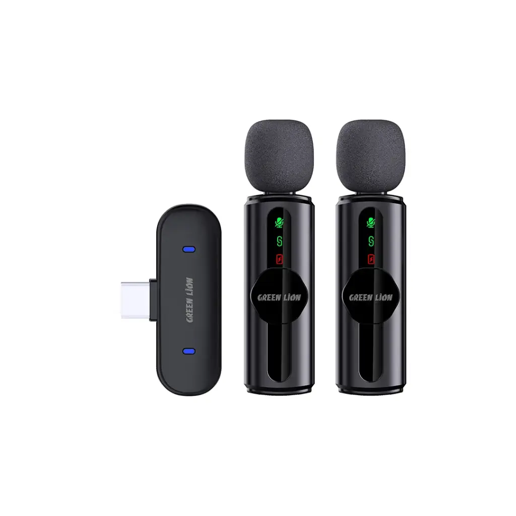 Green Lion microphone with 3 level noise cancellation for clear audio GM76-X
