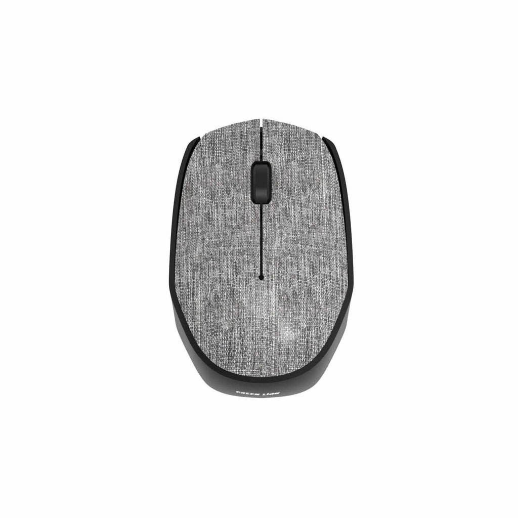 Green Lion G100 wireless mouse gray front view ergonomic