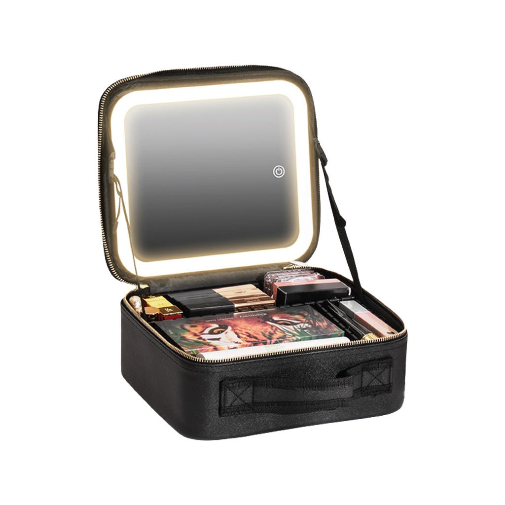 Green Lion makeup organizer with 4K LED mirror – 72 LED beads