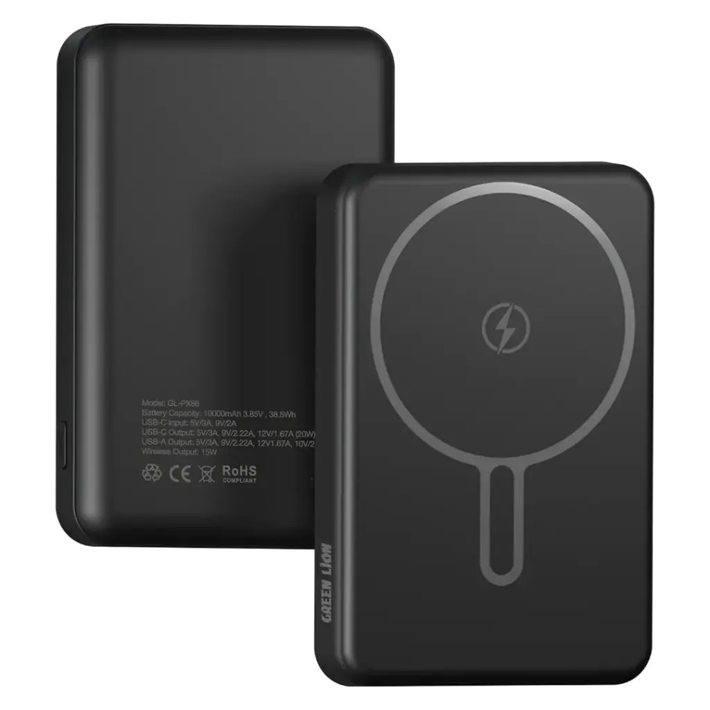 Green Lion Malaga power bank 10000mAh magnetic wireless charging

