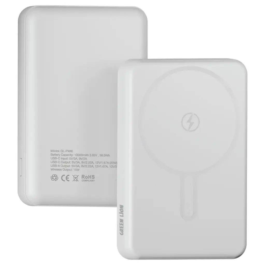 Green Lion Malaga power bank 10000mAh magnetic wireless charging

