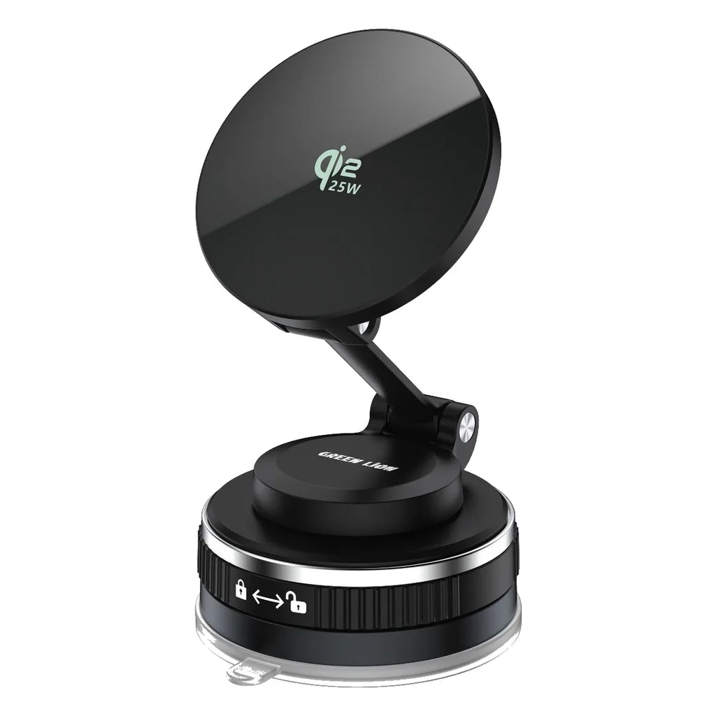Green Lion Mag Volt MagSafe Car Charger & Phone Holder Black – 25W