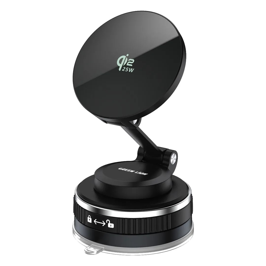 Green Lion Mag Volt MagSafe Car Charger & Phone Holder Black – 25W