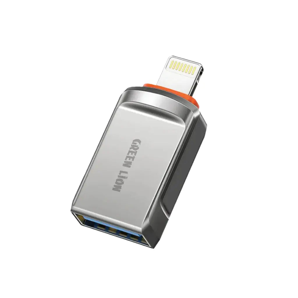 Green Lion OTG adapter USB A to USB C and Lightning compact design