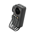 Green Lion Power Pulse 30000mAh power bank front view with built-in cables