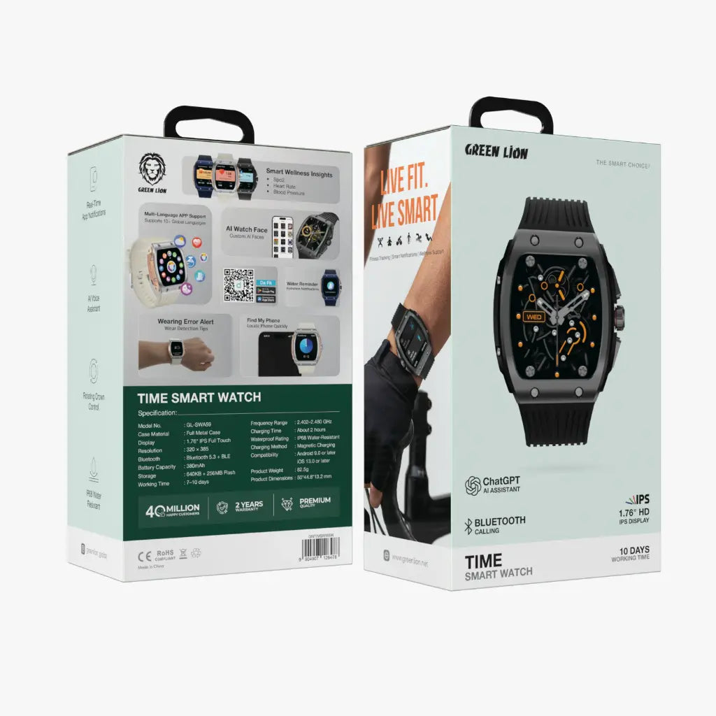 Green Lion Time Smart Watch side