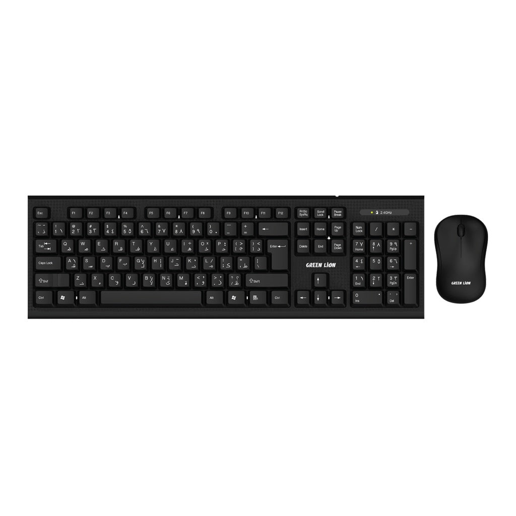 Green Lion wireless keyboard and mouse combo front view