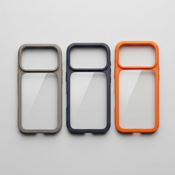 Clear back rubber edge shockproof phone case transparent design
