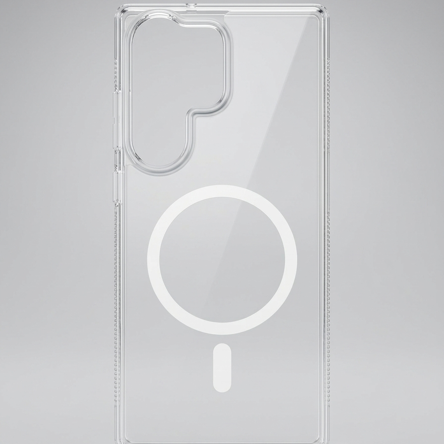 Transparent Samsung magnetic case anti-yellow slim design