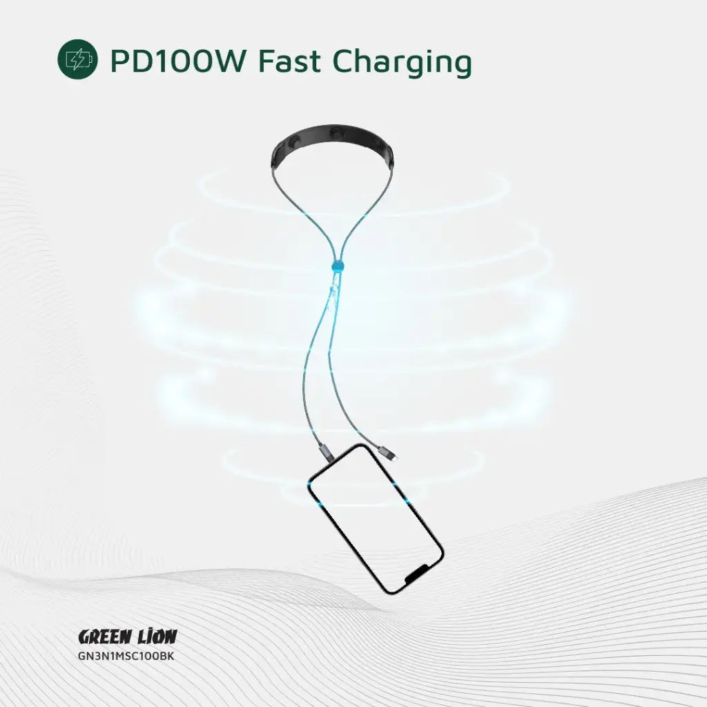 Green Lion charging cable with built in vibration massager feature
