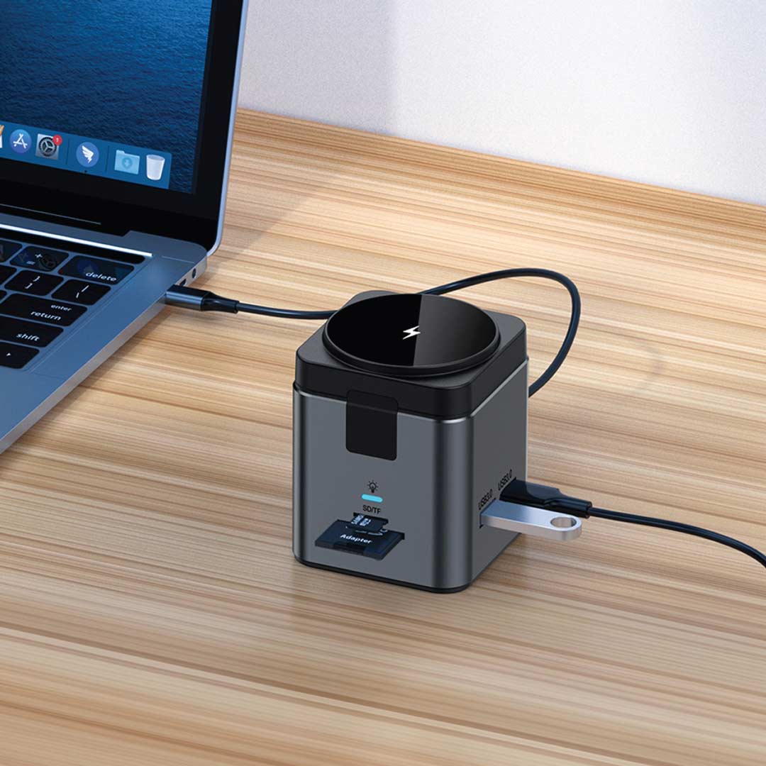 Green Lion hub HDMI RJ45 USB-C ports close-up