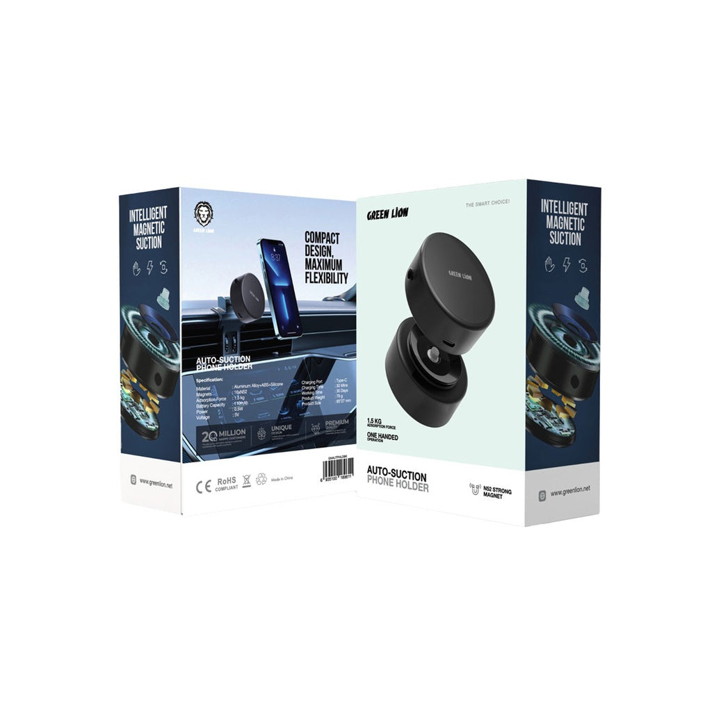 Green Lion car phone holder with strong suction and MagSafe support
