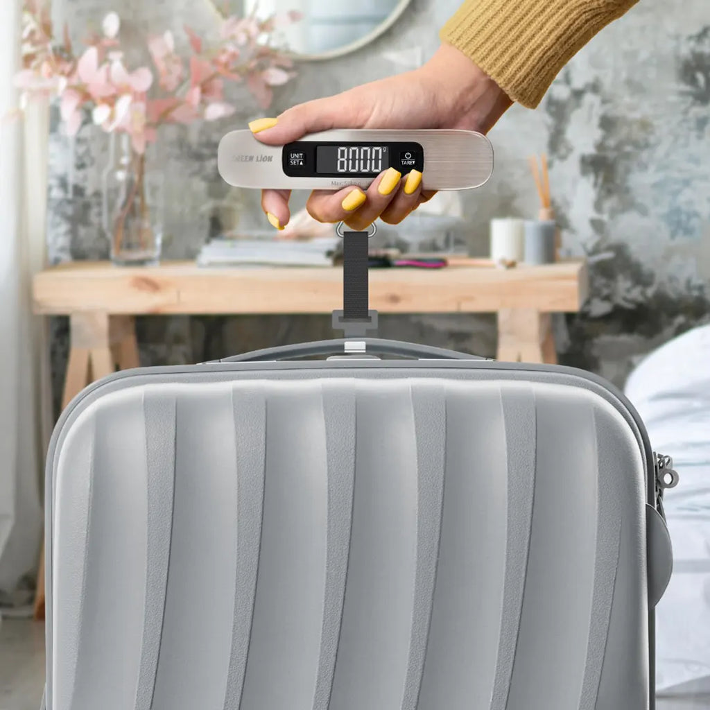 Green Lion digital travel scale stainless steel 201 body with overload and low battery indicator display
