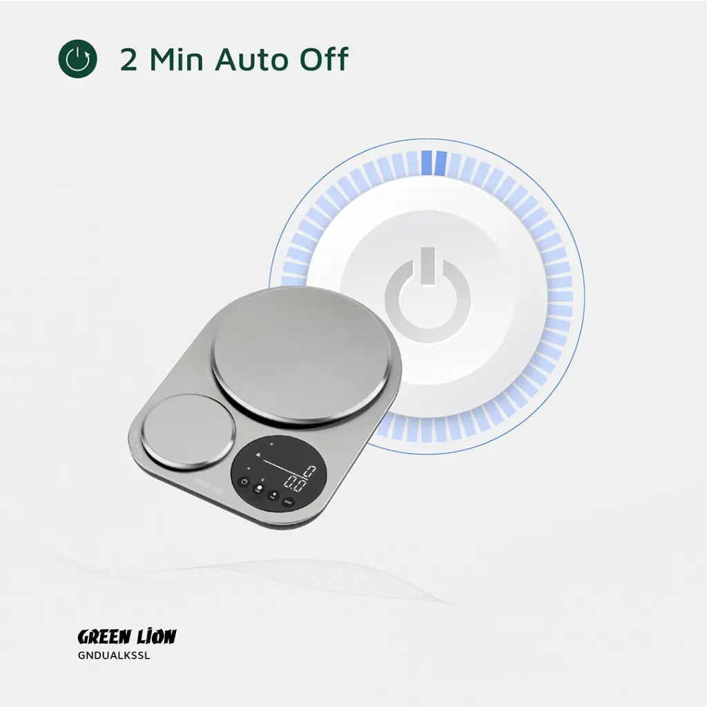 Green Lion Dual Kitchen Scale Silver – Stainless Steel Surface