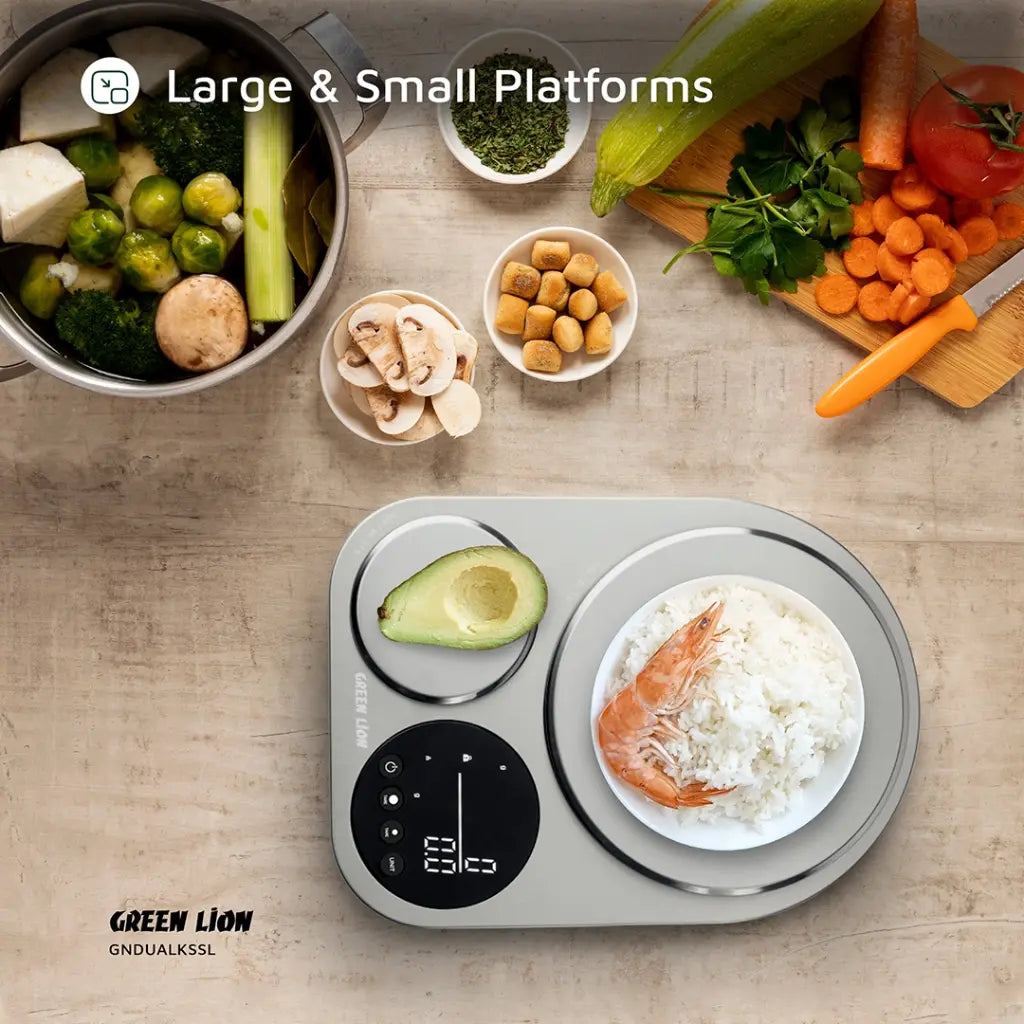 Green Lion Dual Kitchen Scale Silver – 0.1g Small Platform