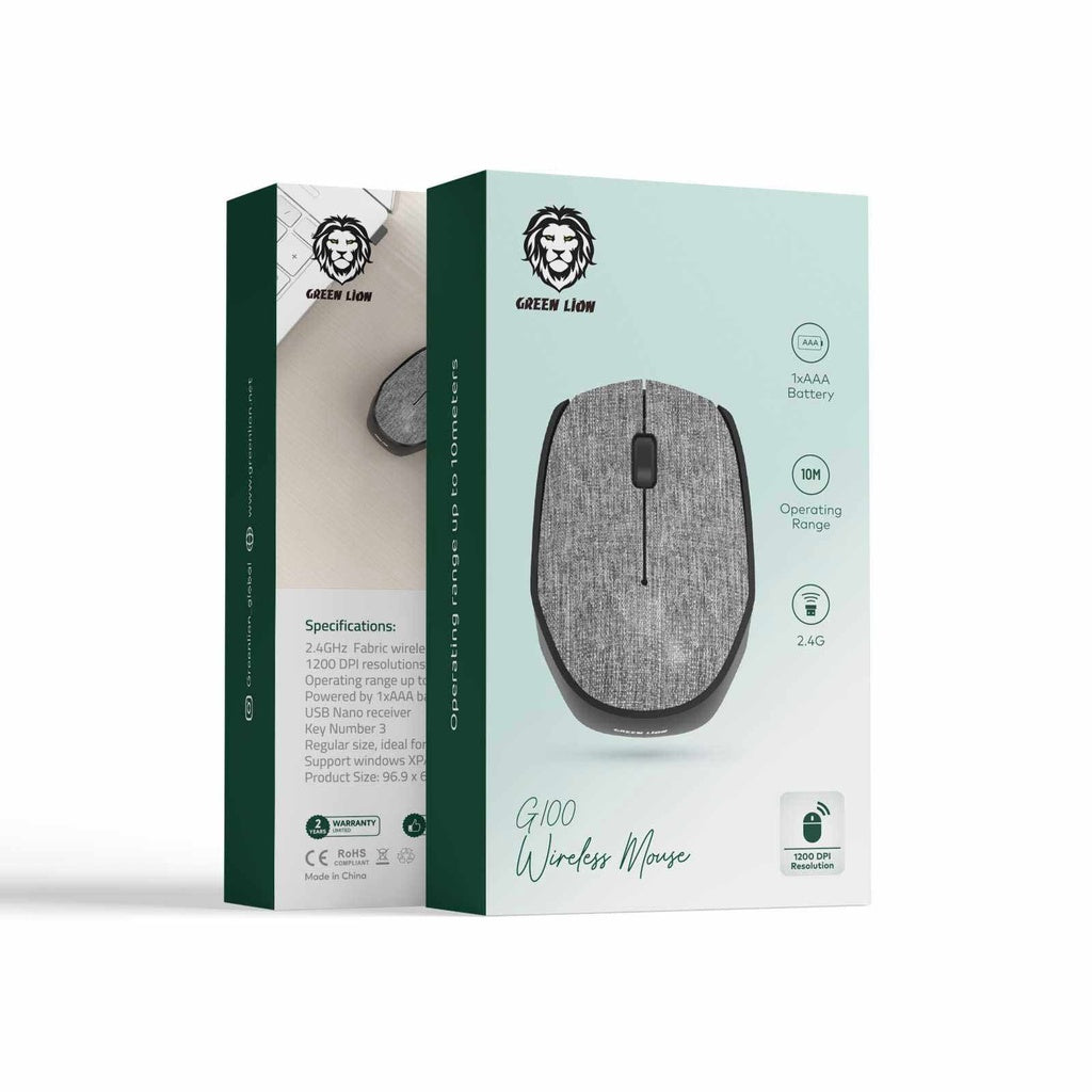 Green Lion G100 mouse silent clicks office use lifestyle