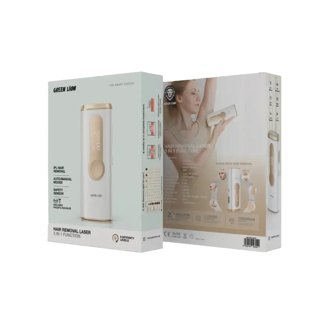 Green Lion IPL hair removal device goggles and accessories included