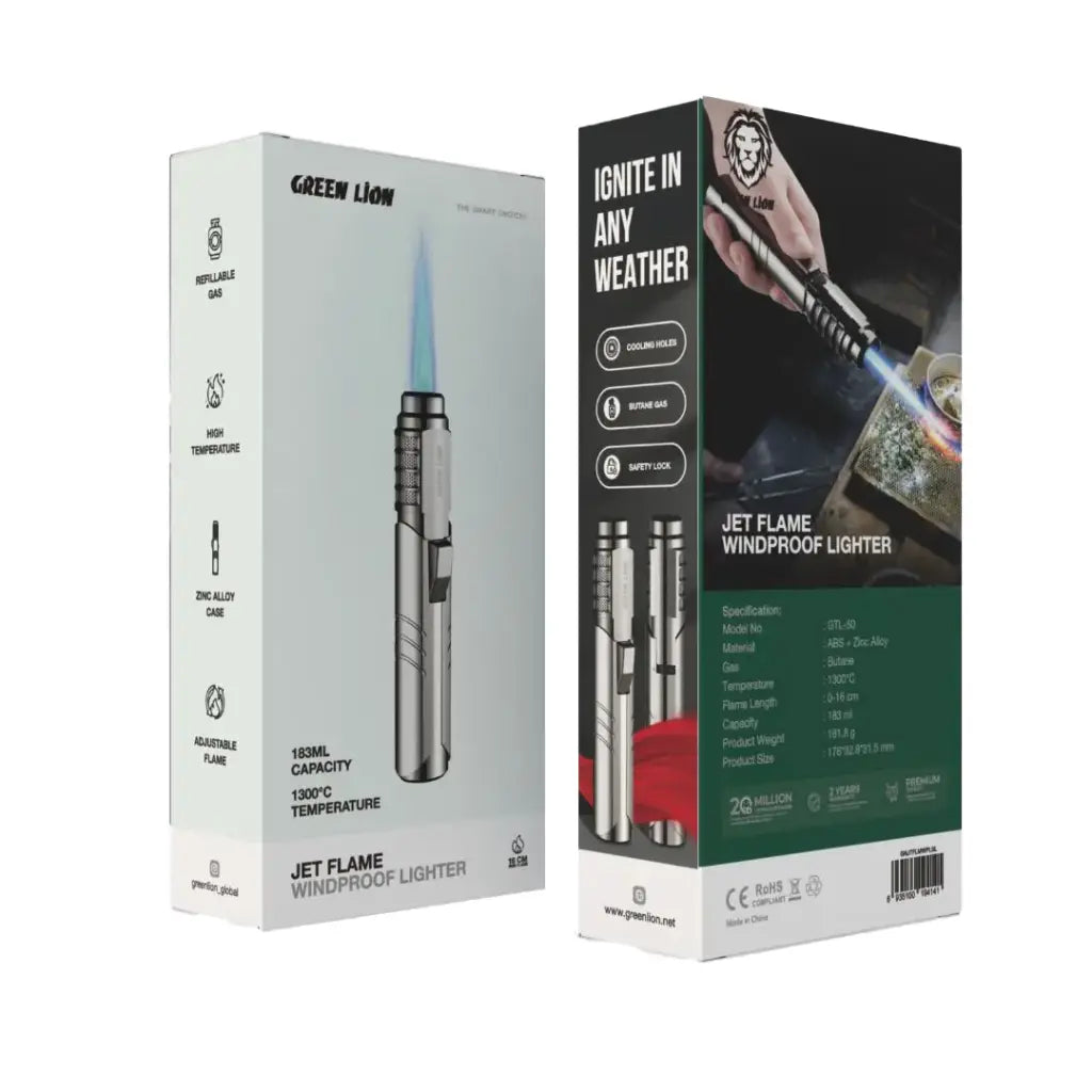 Refillable butane torch lighter for outdoor use
