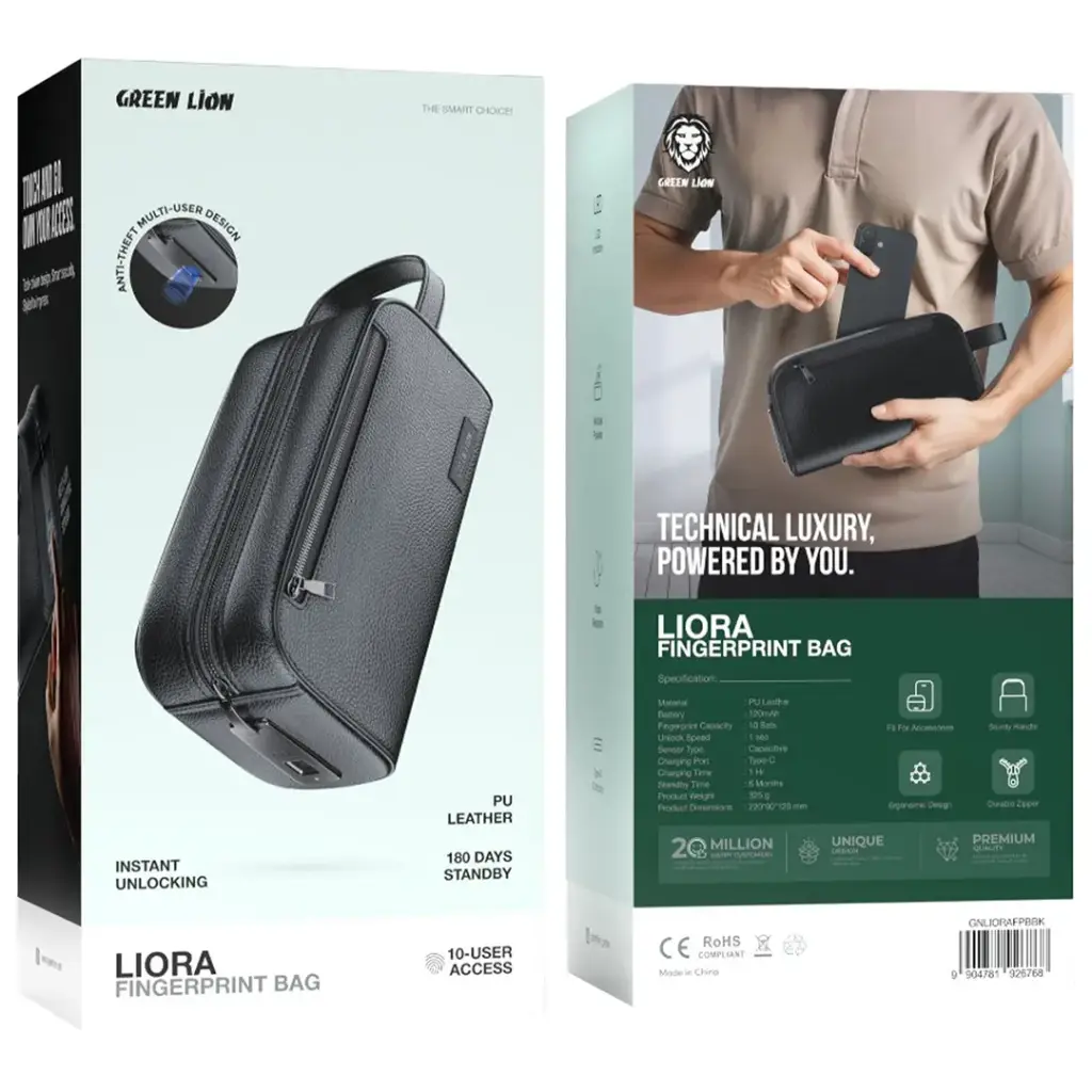 Green Lion Liora fingerprint handbag color options