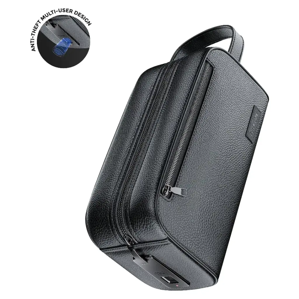 Green Lion Liora bag fingerprint sensor close-up