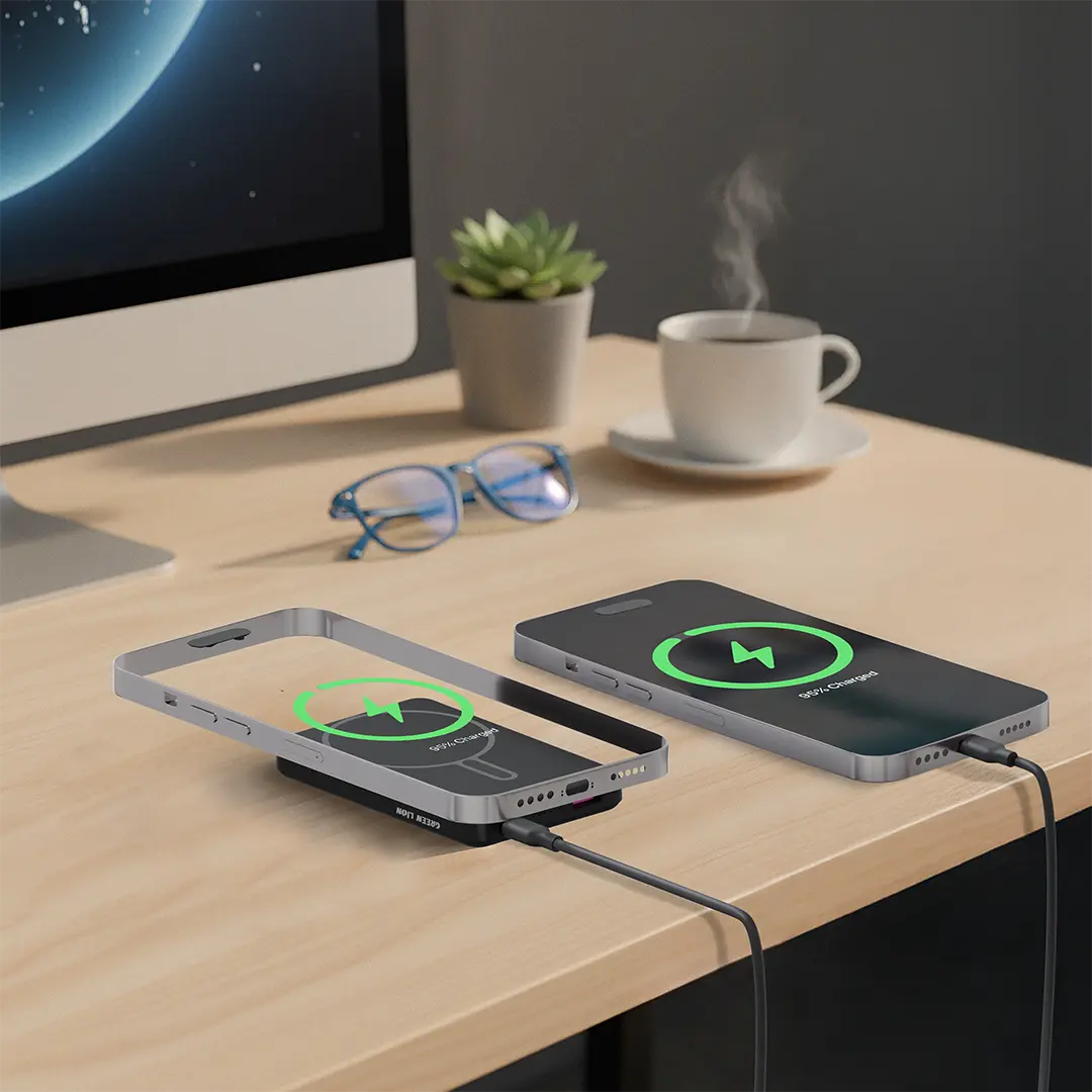 Green Lion Malaga slim power bank with magnetic attachment