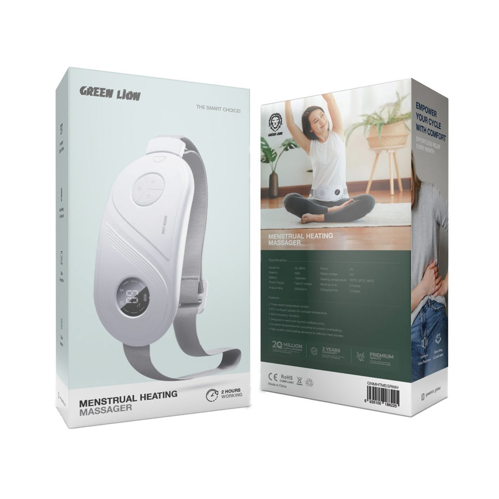 USB rechargeable menstrual heat therapy device Green Lion
