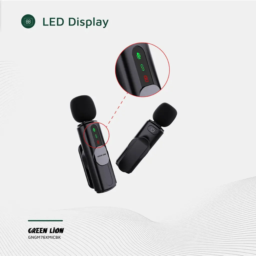 Clip on Green Lion microphone with noise reduction technology gm76-x

