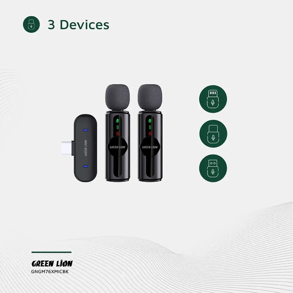 Portable Green Lion GM76-X  microphone for vlogging and content creation