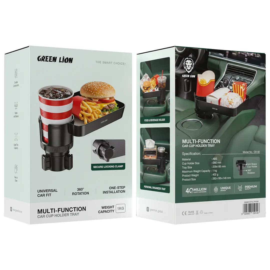 Green Lion Car Cup Holder Tray Black – Cup Holder Mount