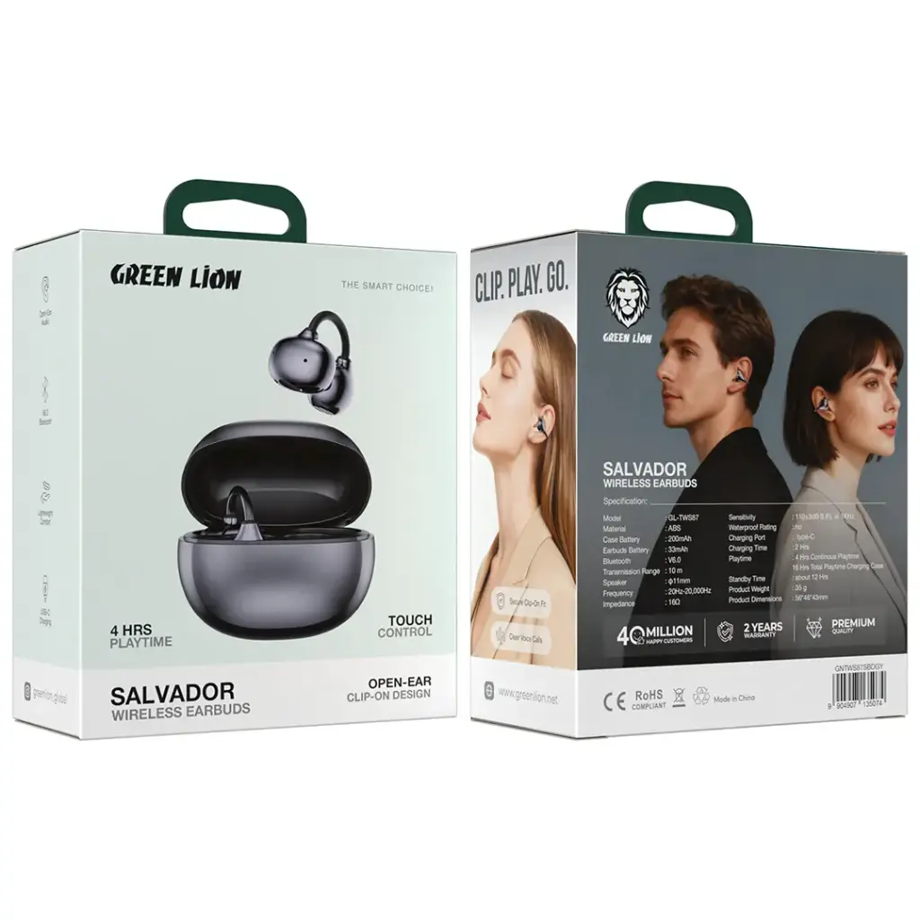 Green Lion Salvador earbuds USB-C charging case