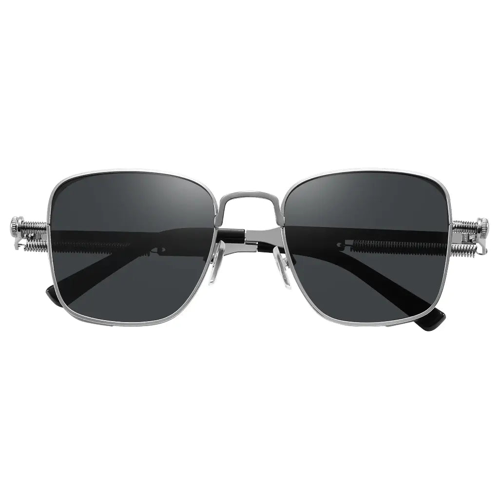 Polarized lenses on Green Lion Sentina sunglasses close-up
