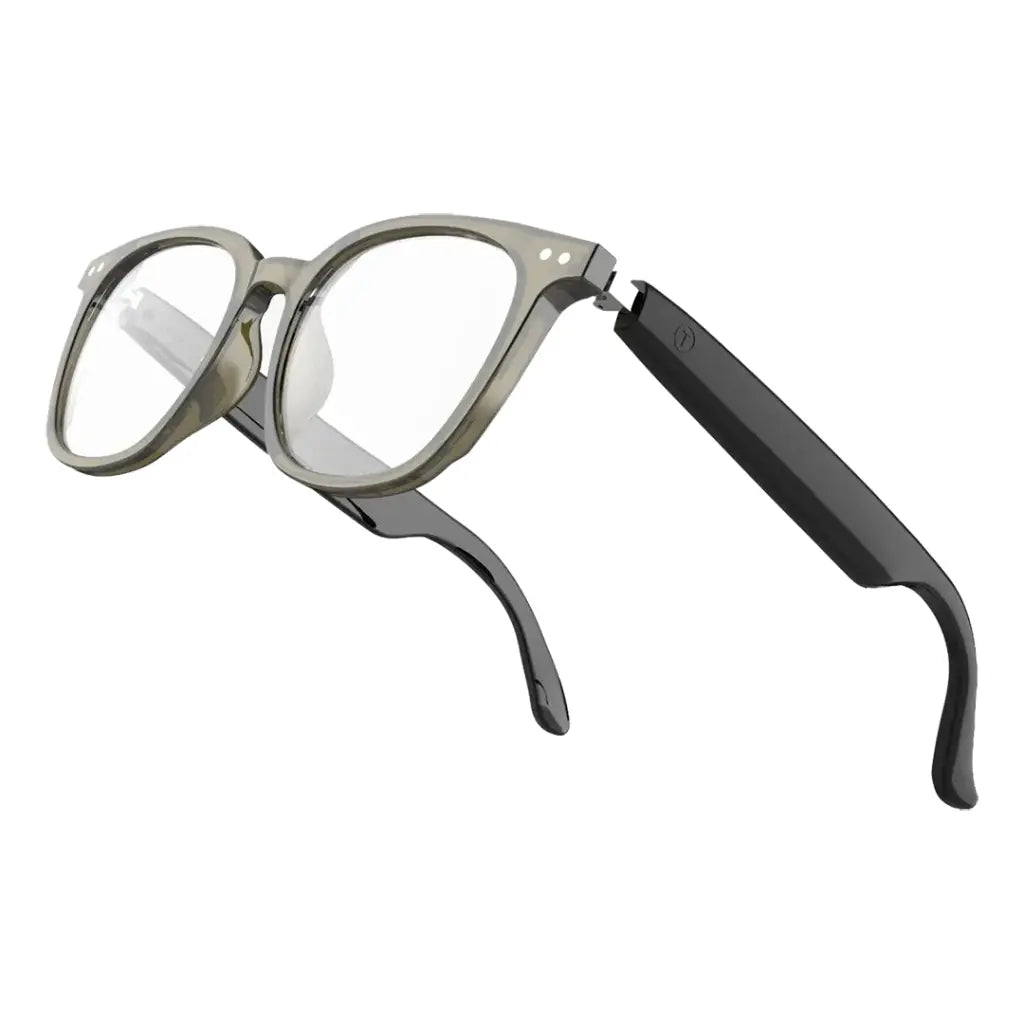 Green Lion Stockholm smart glasses magnetic charging port detail