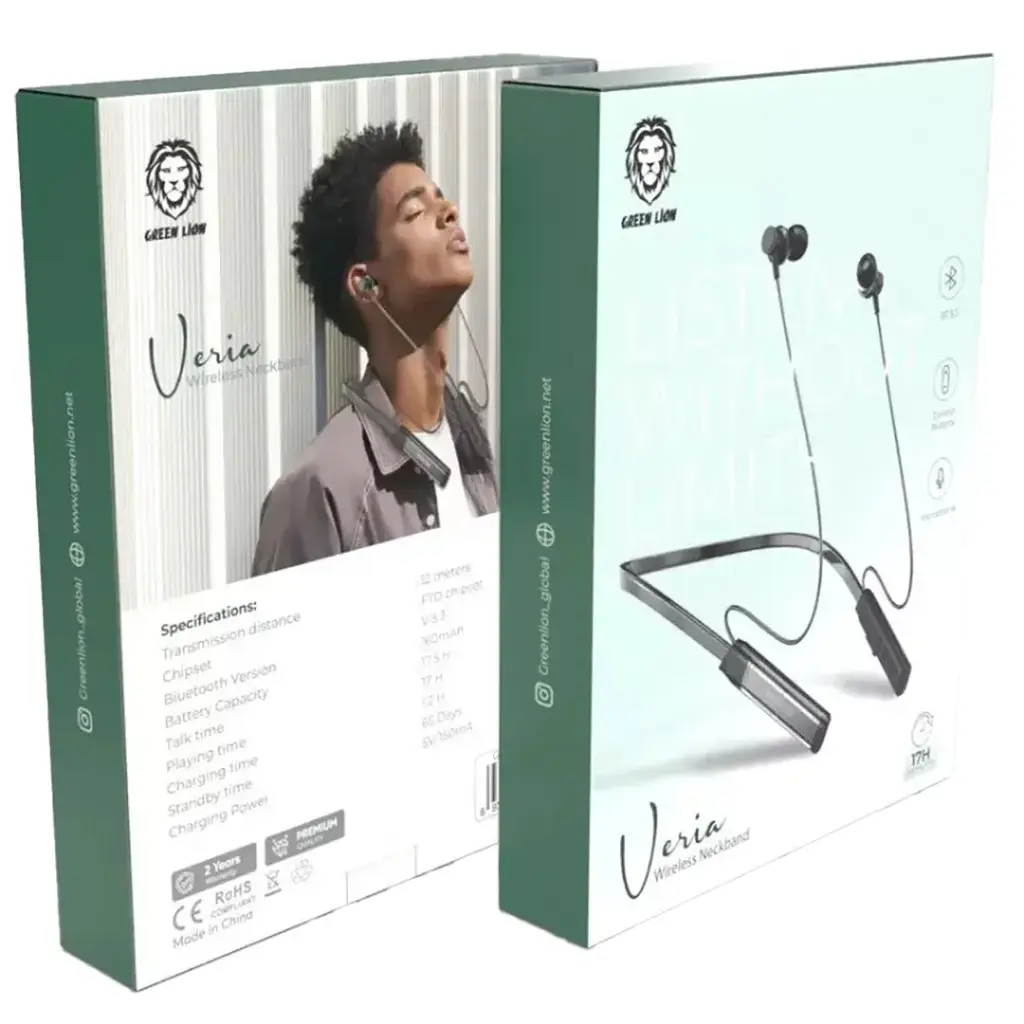 Green Lion Veria neckband packaging box