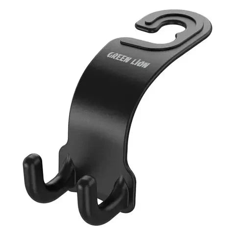 Green Lion Car Headrest Dual Hook Organizer Black