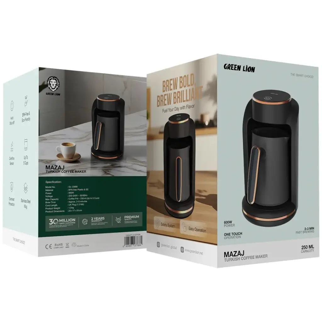 Green Lion Mazaj Turkish Coffee Maker brewing