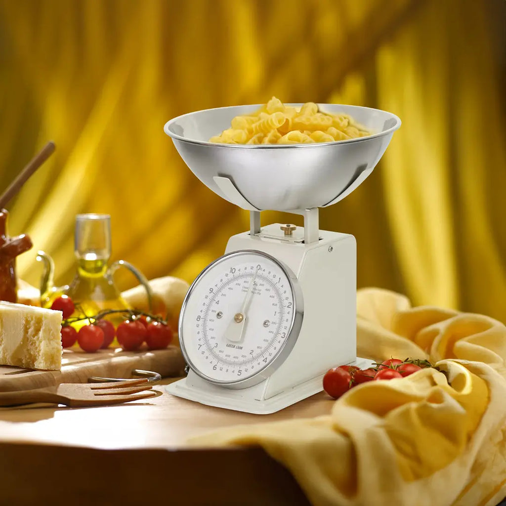 Green Lion Vintage Kitchen Scale – Cream in kitchen setting
