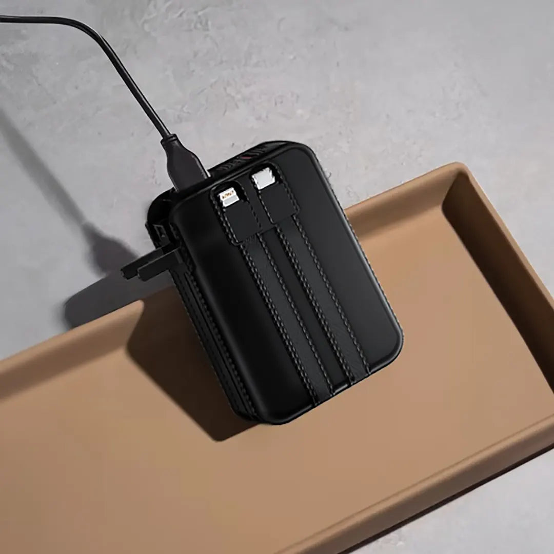 Compact Green Lion power bank with digital display and USB ports