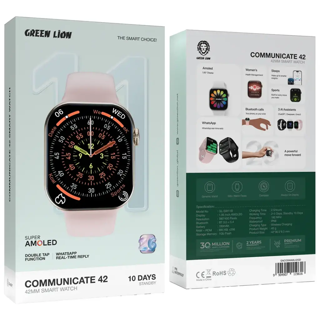 Green Lion Communicate 42 watch dynamic island notifications