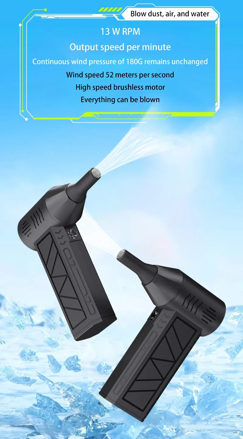 Portable turbo fan for dust cleaning and drying