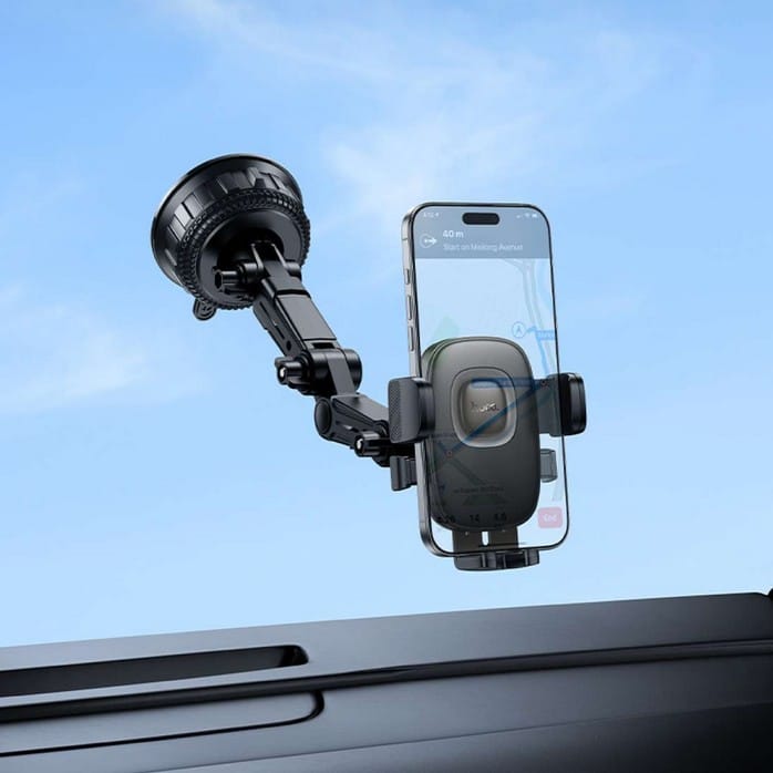 HOCO H89 Crown Large Suction Cup Car Holder – Dashboard & Windshield Phone Mount