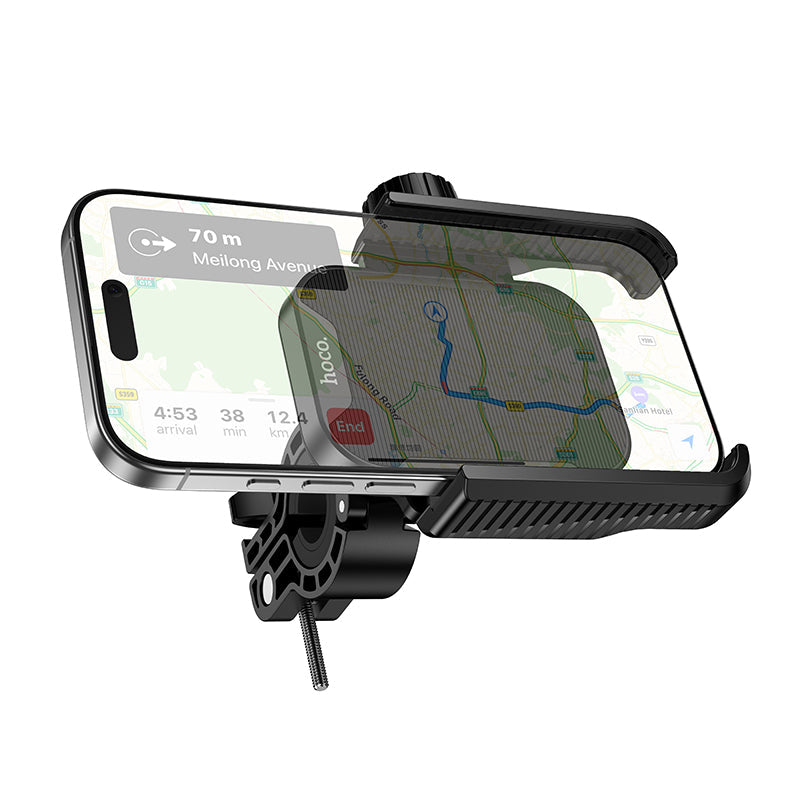 HOCO motorcycle phone holder with anti-slip grip design.