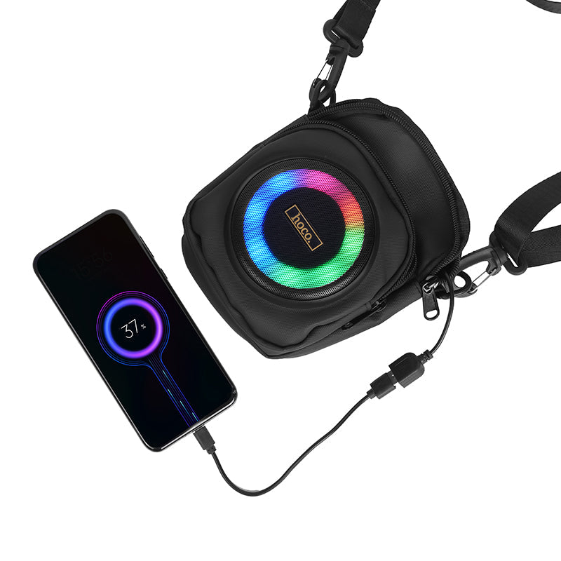 Crossbody Bluetooth speaker HOCO HC1 fabric mesh design

