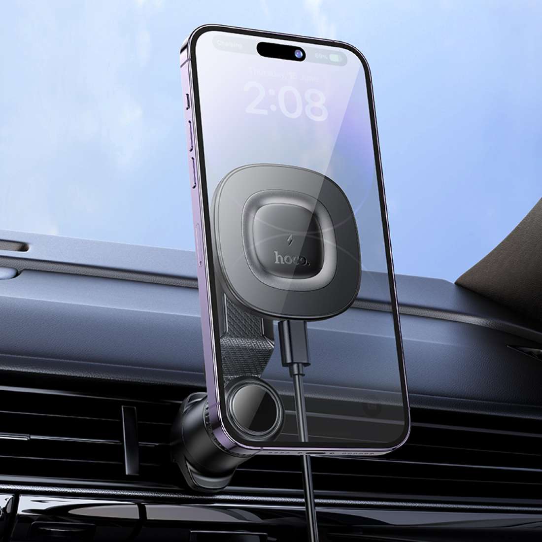 HOCO HW30 Crown car mount Qi wireless charging iPhone