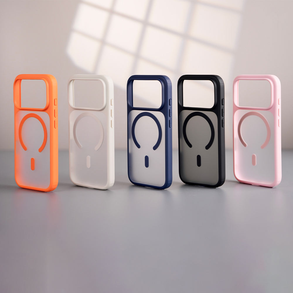 Slim magnetic iPhone case with MagSafe ring design
