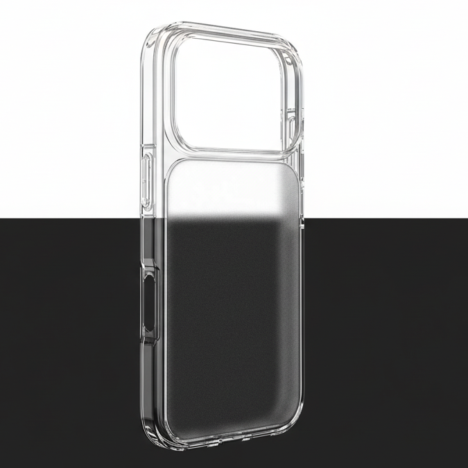 Wlons rubber matte clear case iPhone 17 Pro front view