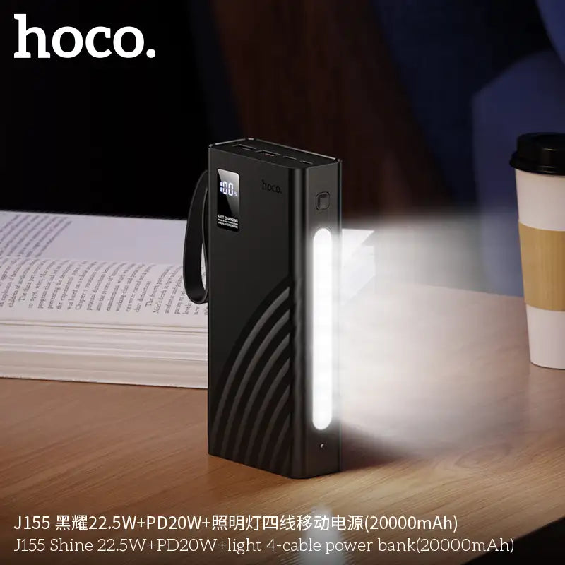 LED battery indicator display on Hoco J155 power bank
