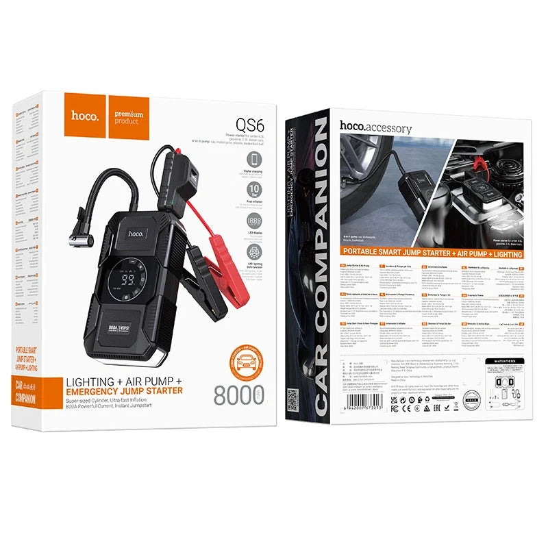 HOCO QS6 intelligent air pump and car jump starter
